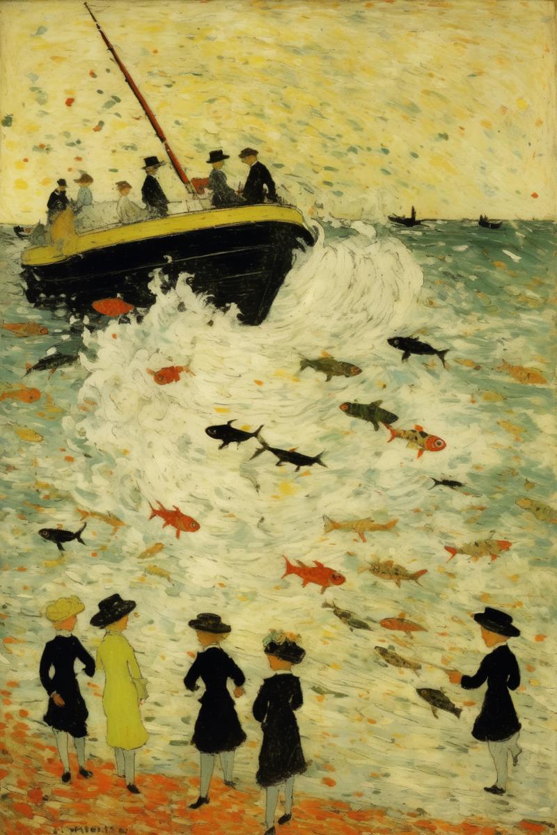 00295-1161365457-_lora_Maurice Prendergast Style_1_Maurice Prendergast Style - Édouard Vuillard painting of a typhoon filled with fish.png